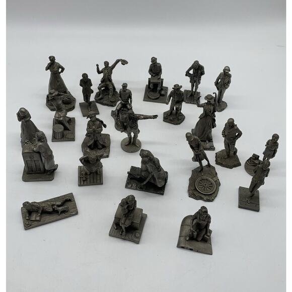 Vtg 1978-1980 Saturday Evening Post Pewter 23 Pc. Parade of American People - Picture 1 of 16